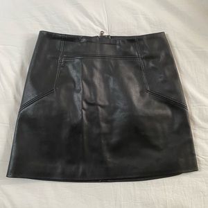 Black faux leather skirt